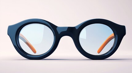 Stylish round glasses with a modern design, featuring clear lenses and vibrant orange accents, perfect for fashion enthusiasts.