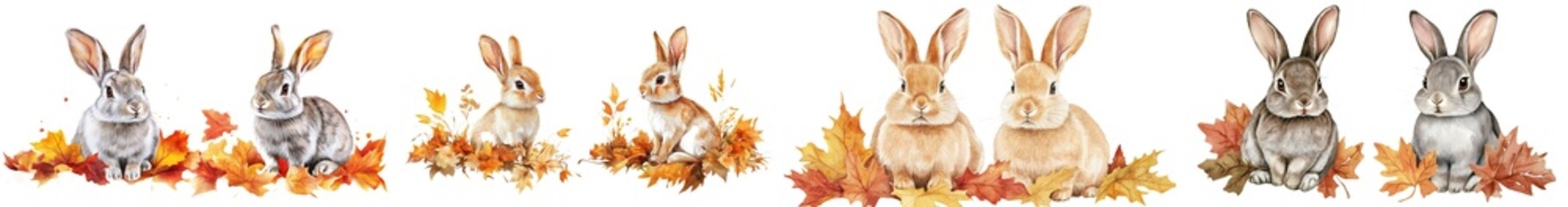 Fototapeta premium Watercolor illustration of a rabbit isolated on a white background.