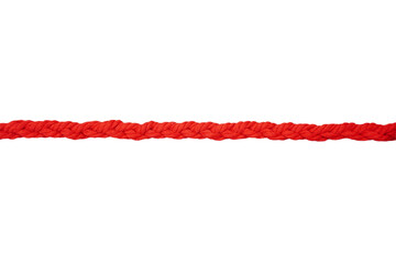 Braided red rope isolated transparent