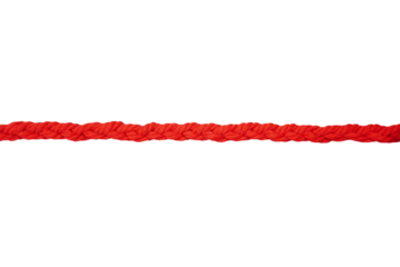 Braided red rope isolated transparent