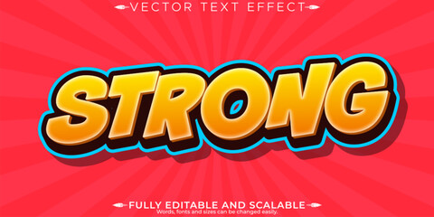 Strong editable text effect, editable cartoon and hero text style