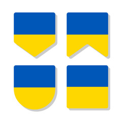 High-Quality Vector Illustration of Ukrainian Flag Icon Collection with Premium Silver Frame. Isolated on White Background, Editable and Scalable EPS File, Perfect for Luxury Graphic Design Elements