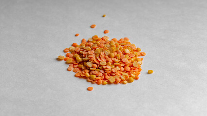 Lentils on a white background