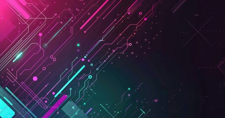 Obraz premium A vibrant abstract background featuring dynamic lines and shapes, ideal for technology-themed designs.