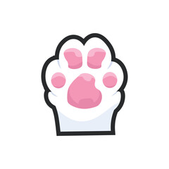 animal paw in outline flat vector design.