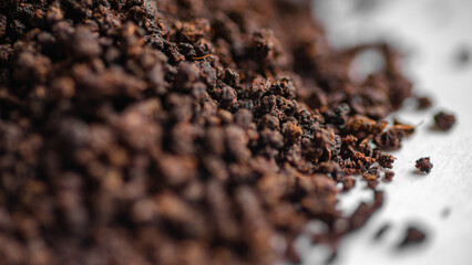 Close - up macro shot of a Black Tea powder.