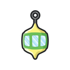 Arabic lamp in outline flat vector design.