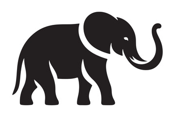 Black Elephant Silhouette Vector Graphic