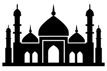 islamic mosque silhouette vector, black silhouette mosque vector illustration