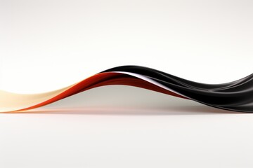 Abstract Waves of Black, Red, and White Ribbons
