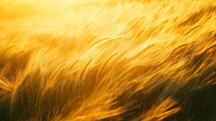 Fototapeta premium Abstract wind patterns in a wheat field during golden hour, agricultural beauty, rural landscape.