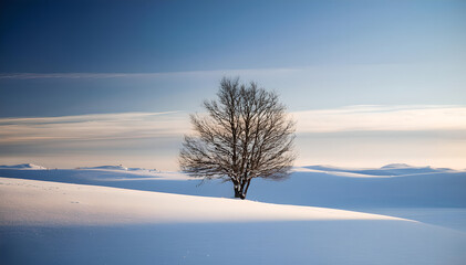 Solitude in a Snow-Covered Landscape
