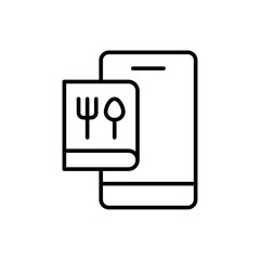 Cooking app outline icons, minimalist vector illustration ,simple transparent graphic element .Isolated on white background