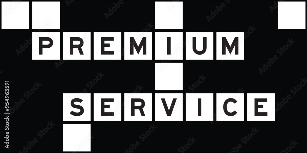 Wall mural Alphabet letter in word premium service on crossword puzzle background