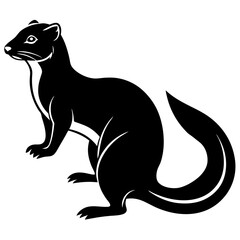 Weasel Silhouettes Vector Animal Illustration on White Background