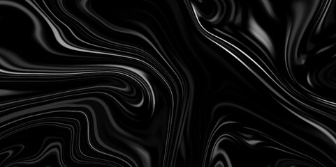 Abstract dark black liquid marble surfaces background design. ink backdrop with wavy pattern. modern background design with luxury cloth or liquid wave or wavy folds of grunge silk texture.	