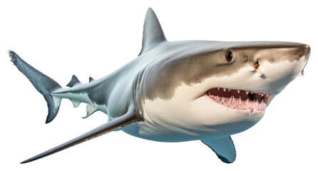 Fototapeta premium PNG Shark animal fish white background.