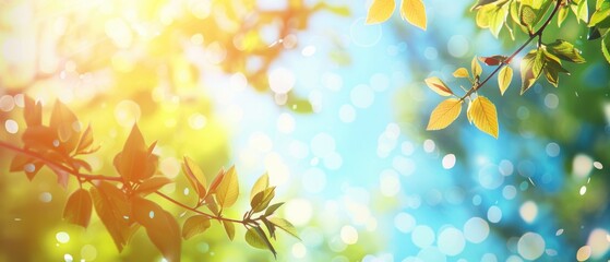 Fototapeta premium Sunlight Filtering Through Delicate Tree Branches in Spring