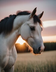 beautiful white horse in high quality