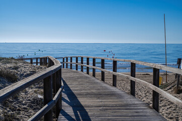 Obraz premium Ponton sur la plage Alicante aera