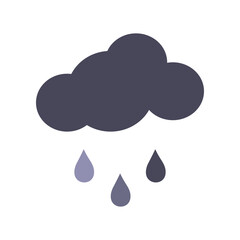 Vector illustration of cloud with rain in flat style Thundercloud isolated on white background