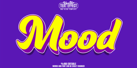 Obraz premium Mood editable text effect, customizable retro and vintage 3d font style