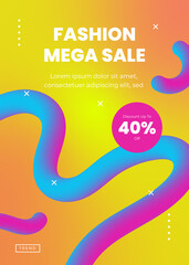 Gradient Fashion Sale A4 Poster Template with Abstract Fluid Background and Vibrant Colors 5