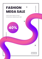 Gradient Fashion Sale A4 Poster Template with Abstract Fluid Background and Vibrant Colors 7