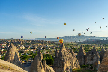 The topography of Goreme, Cappadocia, Türkiye is unique.