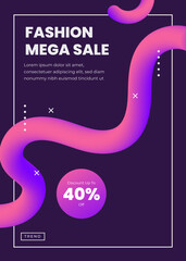 Gradient Fashion Sale A4 Poster Template with Abstract Fluid Background and Vibrant Colors 9