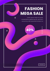 Gradient Fashion Sale A4 Poster Template with Abstract Fluid Background and Vibrant Colors 10