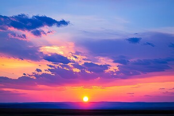 Obraz premium colorful clouds and sky,Dusk, Sunset Sky Clouds in the Evening with colorful Orange, Yellow, Pink and red sunlight and Dramatic storm clouds on Twilight sky, Landscape horizon , ai