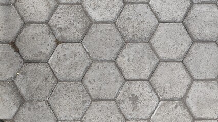 Courtyard covered with hexagon paving blocks best use for render