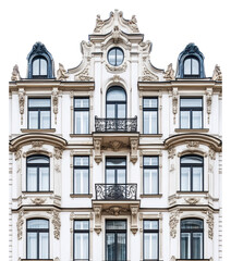 Obraz premium Ornate historic building design isolated on transparent background