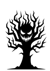 Halloween Tree SVG, Creepy Tree SVG, Spooky Tree SVG, Black Cat SVG, Bat SVG, Pumpkins SVG, Fall SVG, Season SVG, Scary SVG, Halloween Tree Silhouette, Cut file for Cricut SVG, JPG, PNG