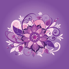 a purple background with flowers and a purple background