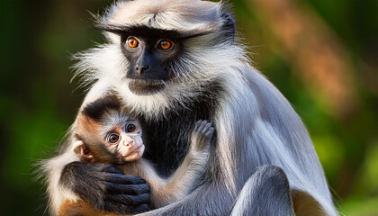Fototapeta premium Charming Baby Langur Monkey