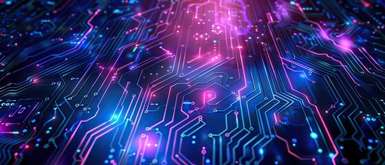 Neon Circuit Board: A Glowing Tapestry of Technology