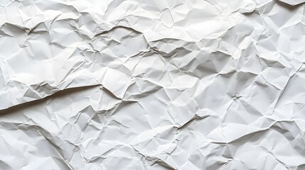 Fototapeta premium Crumpled White Paper Texture Background