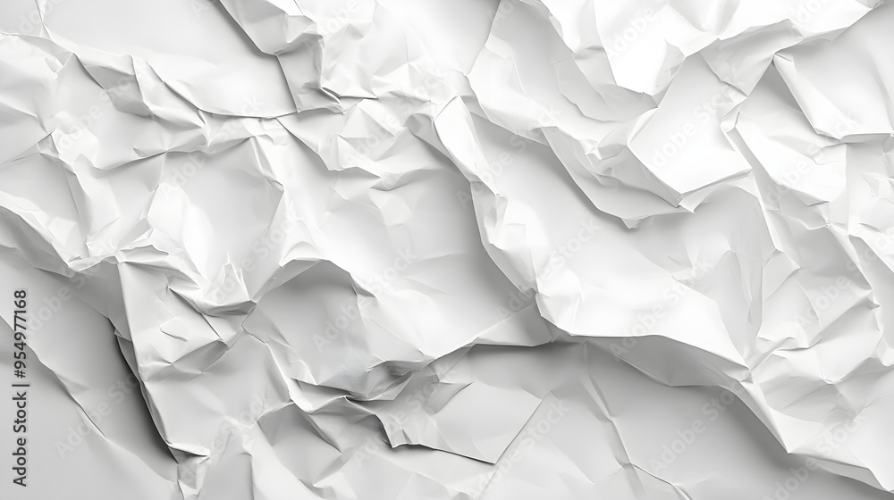 Sticker Crumpled White Paper Texture Background