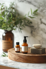 Skin care product, mockup photography of cream, serum or balm tube. Natural, vegan and bio cosmetics on a clean and floral background. Concept: beauty and cosmetics, body and skin care, nourishing and