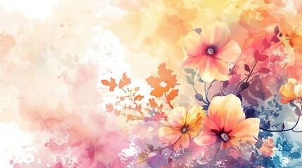 Stunning Hand Drawn Watercolor Border Background: A Delicate and Enchanting Visual Delight. Showcasing Artistry and Creativity.