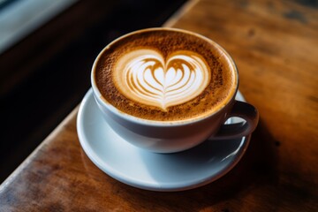Close up of a espresso coffee in cafe