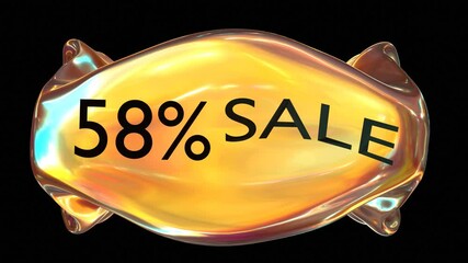 58% sale animation for business concept