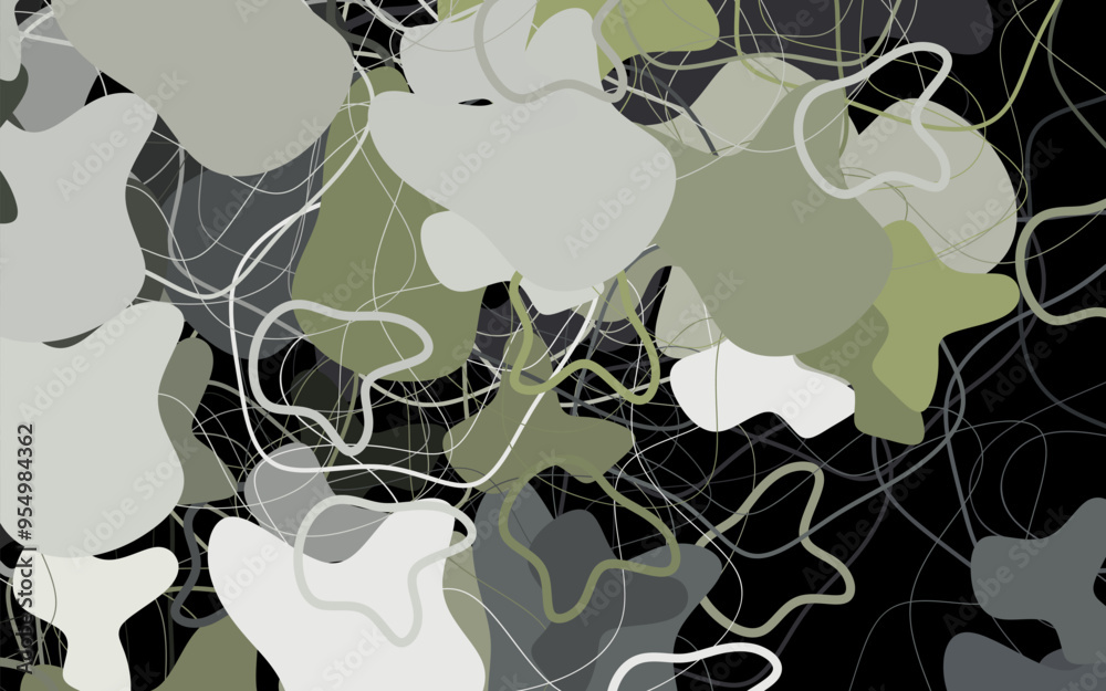 Poster dark gray vector pattern with random forms.