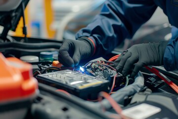 A technician is performing a diagnostic test on a car's electronics