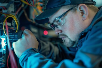 A technician is performing a diagnostic test on a car's electronics