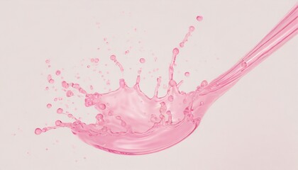 Elegant Pink Milk Splash, Refreshing Pink Liquid Explosion, Tempting Strawberry Milk Wave