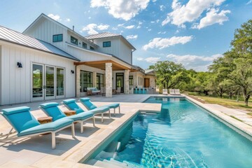 Fototapeta premium Luxury Poolside Home