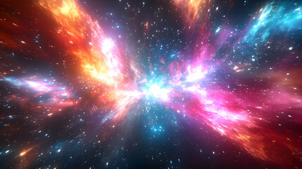 Cosmic Burst - A Journey Through Space - Colorful Nebula with Stars - Abstract Background Animation